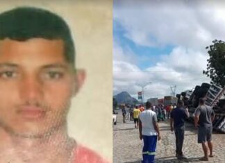 Motorista é flagrado com carga inclinada minutos antes de morrer