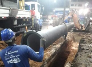 Obra da Embasa de duplicação de adutora será realizada nesta segunda (13); interrupção temporária de abastecimento começa às 8h