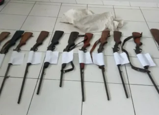 Onze espingardas são apreendidas por policiais militares no extremo sul da Bahia; dupla fugiu