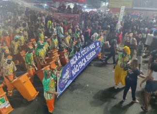 Tonho Matéria agita agentes de limpeza na Micareta de Feira, no bloco da Sustentare