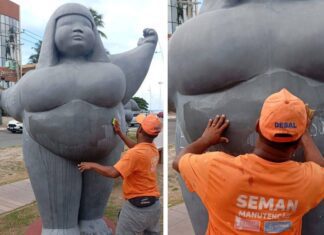 Após Denúncia Do Taktá, Pichações No Monumento “Meninas Do Brasil” São Removidas