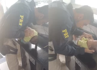 Policial da PRF salva bebê engasgado durante plantão em Feira de Santana