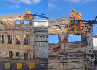 Demolição De Casarão Histórico No Santo Antônio Começa Após Risco De Colapso