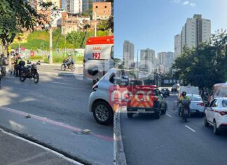 Acidente Com Motocicleta Deixa Mulher Ferida Na Av. Vale Dos Barris, Em Salvador