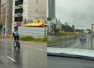 Ciclista Prejudica Trânsito Ao Não Utilizar A Faixa Lateral Da Via Em Salvador