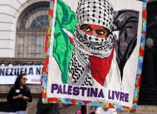 Ato no Rio defende rompimento do Brics com Israel Ato no Rio defende rompimento do Brics com Israel