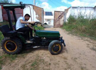 Estudante Da EJA Constrói Trator Com Materiais Reaproveitados