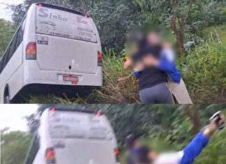 VÍDEO: Ônibus Com Estudantes Do Colégio Da Polícia Militar Sai Da Pista Em Catu