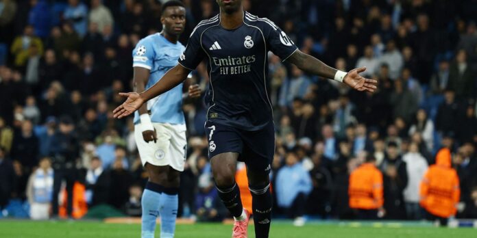 Liga dos Campeões: Vini Júnior marca dois e Real despacha City