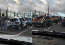 Engavetamento Com Quatro Veículos Trava O Trânsito Na Av. Paralela