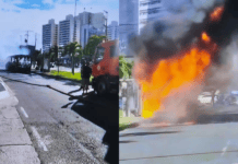 URGENTE: Ônibus Pega Fogo E Deixa Trânsito Congestionado Na Avenida Tancredo Neves