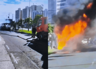 URGENTE: Ônibus Pega Fogo E Deixa Trânsito Congestionado Na Avenida Tancredo Neves