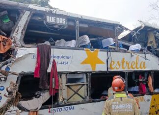 Ônibus tomba em Petrópolis e deixa 8 mortos e 20 feridos